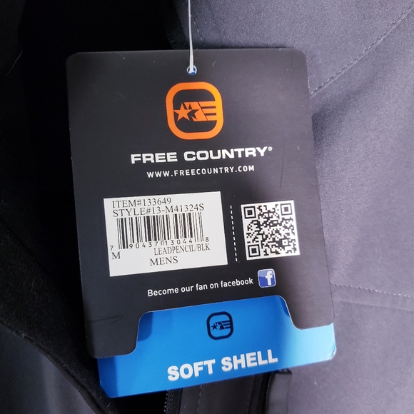 Free Country Mens Soft Shell Grey/Black Jacket Size Medium NWT - Picture 6 of 16